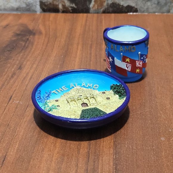 VTG SNCO Miniature Decorative The Alamo Plate & Mug Set 1999 - Picture 8 of 15